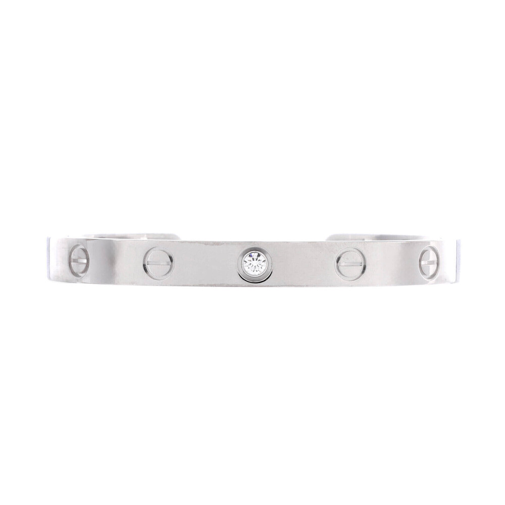 Cartier Love 1 Diamond Cuff Bracelet 18K White Gold with Diamond